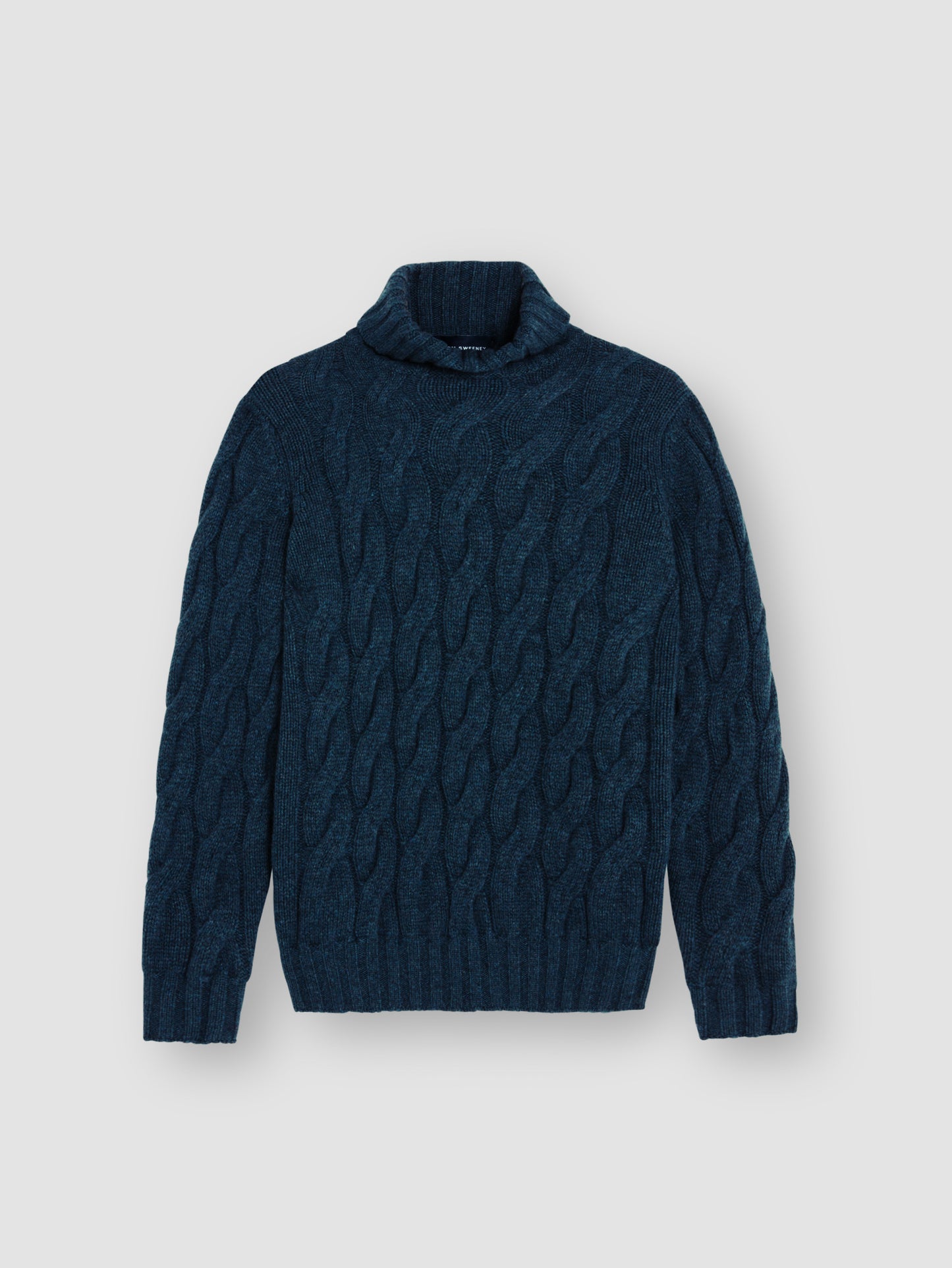 Chunky Cashmere Cable Knit Sweater Moss Blue Product Image