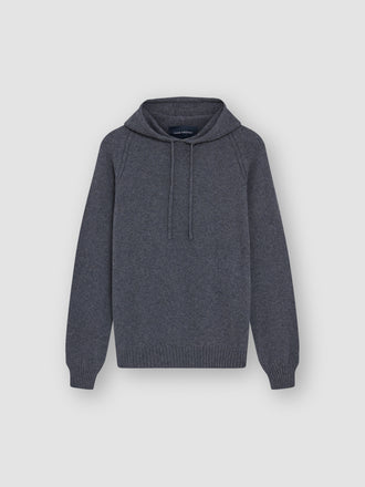 Cashmere Pullover Hoodie Grey Product Image