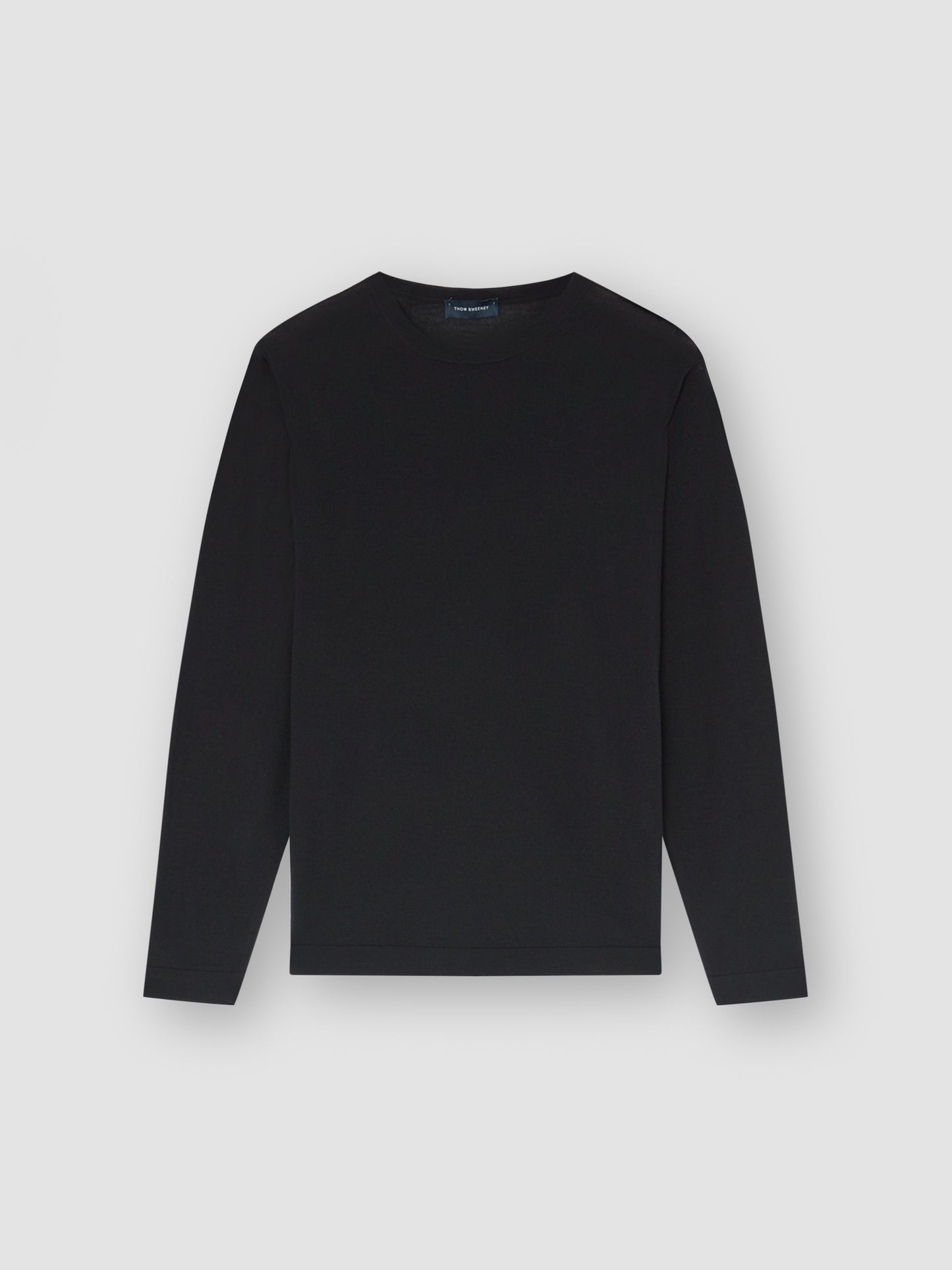 Wool Long Sleeve Relaxed Fit T-Shirt Navy Product Image