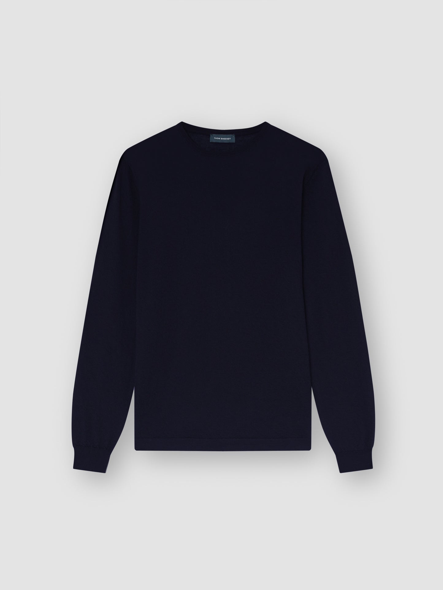 Cashmere Crew Collar Lightweight Sweater Navy Product Image