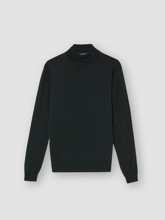 Merino Wool Extrafine Roll Neck Sweater Forest Green Product Image