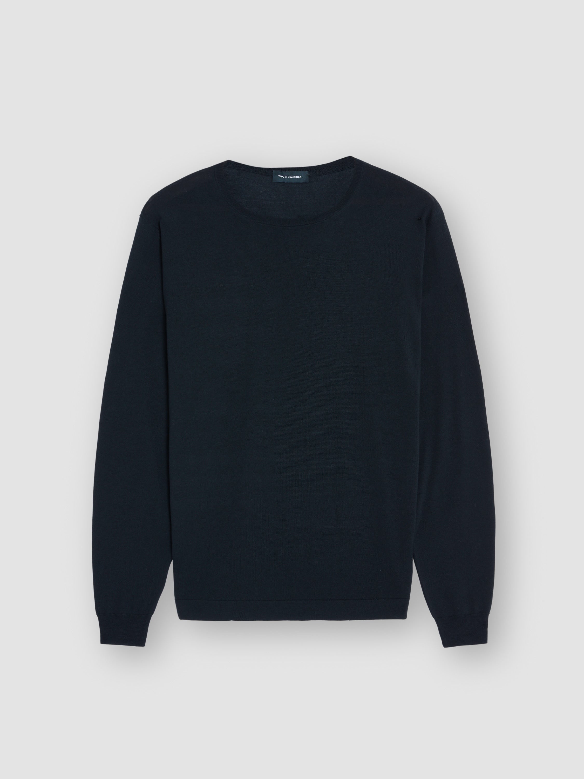 Merino Wool Extrafine Crew Neck Sweater Forest Green Product Image
