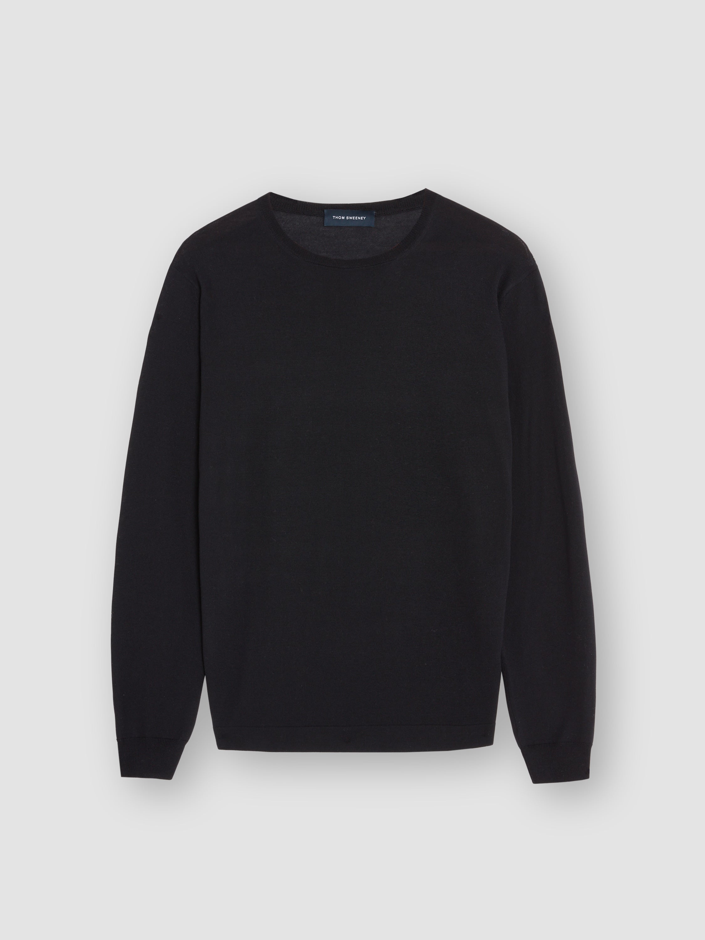 Merino Wool Extrafine Crew Neck Sweater Navy Product Image