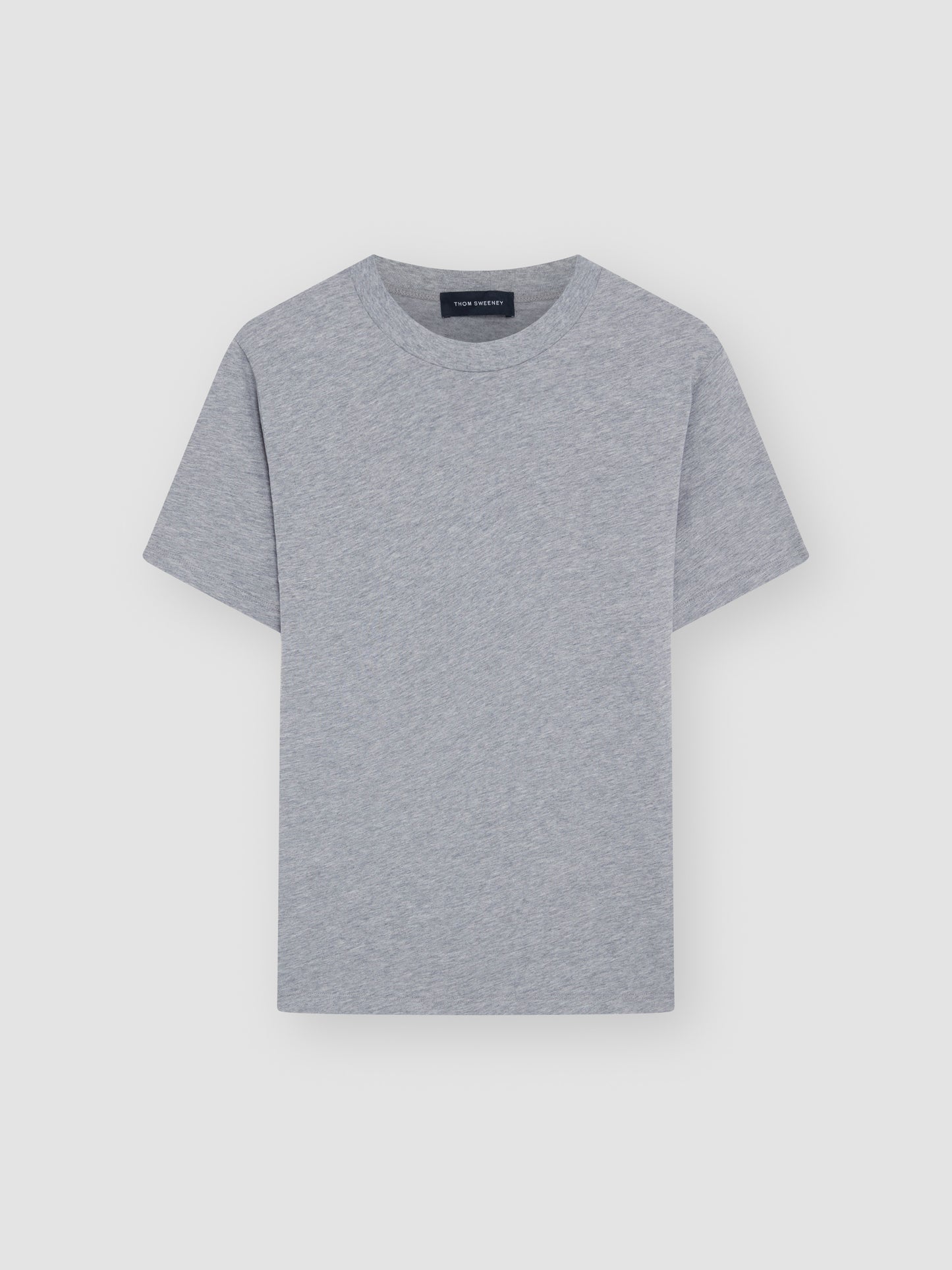 Cotton Wide Collar Classic T-Shirt Grey Product Image
