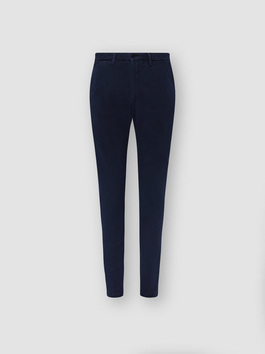 Cotton Flat Front Slim Fit Chinos Navy Product Image