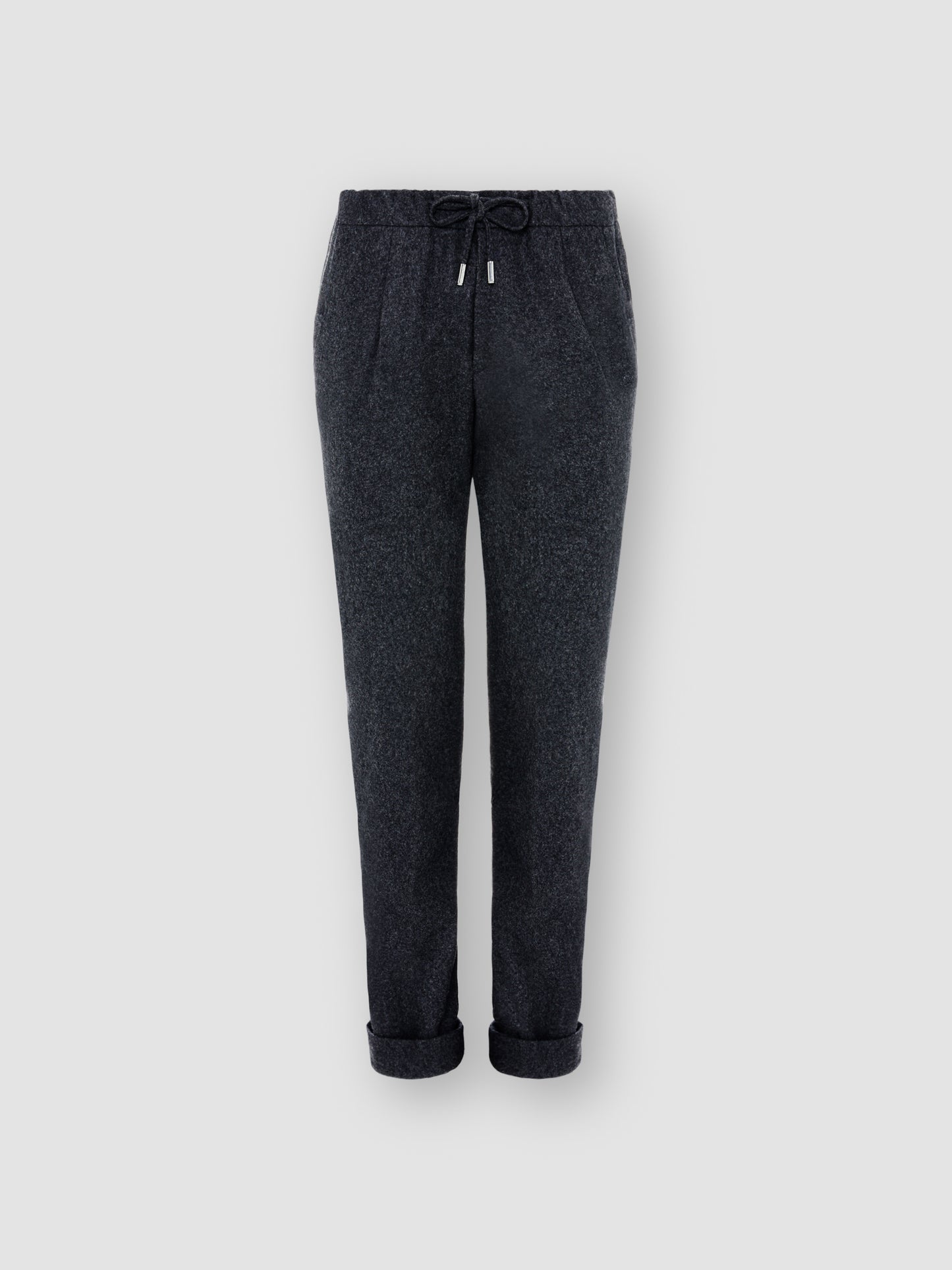 Flannel Casual Tailored Trousers Charcoal Product Image