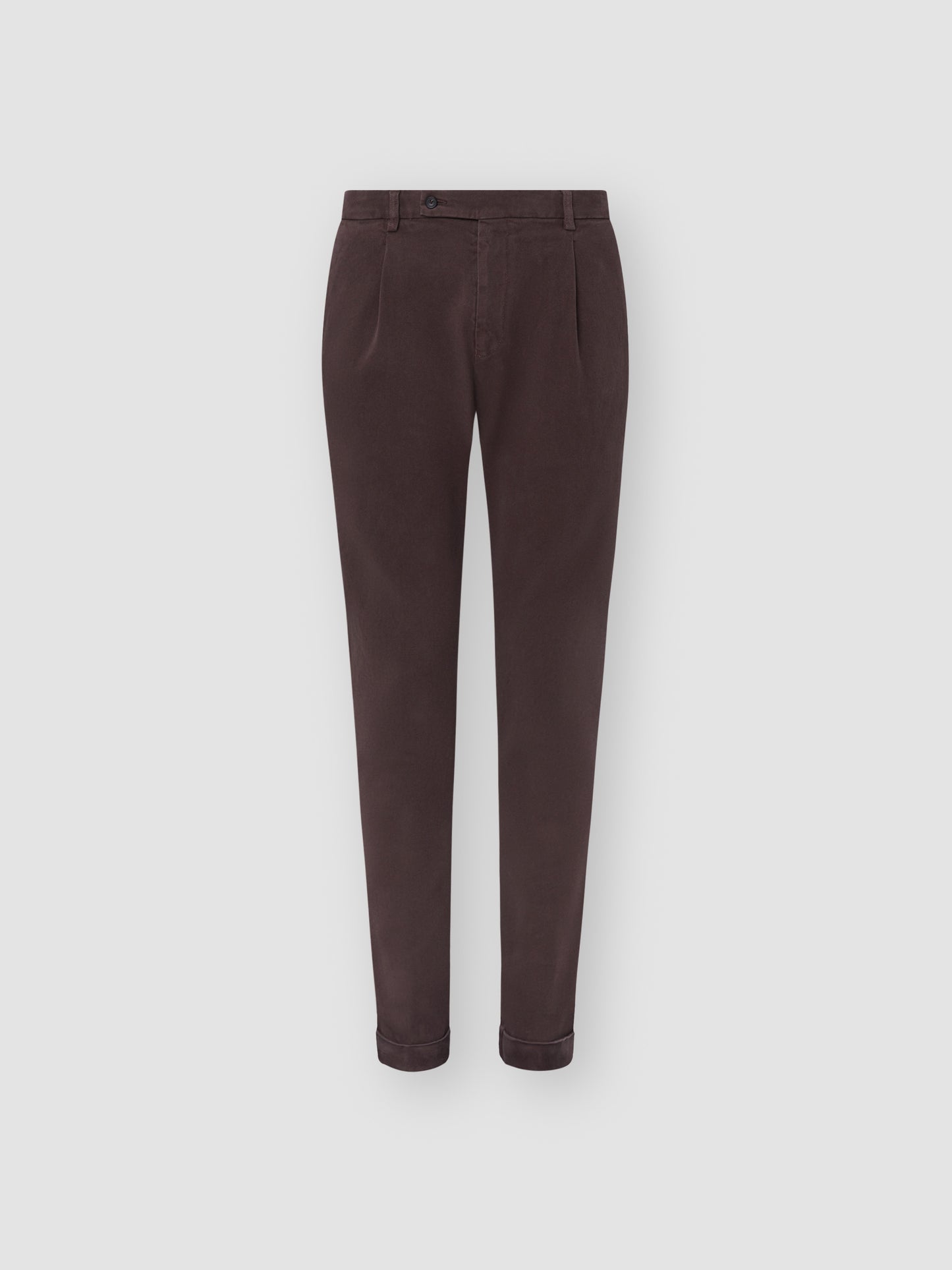Cotton Single Pleat Chinos Brown Product Image