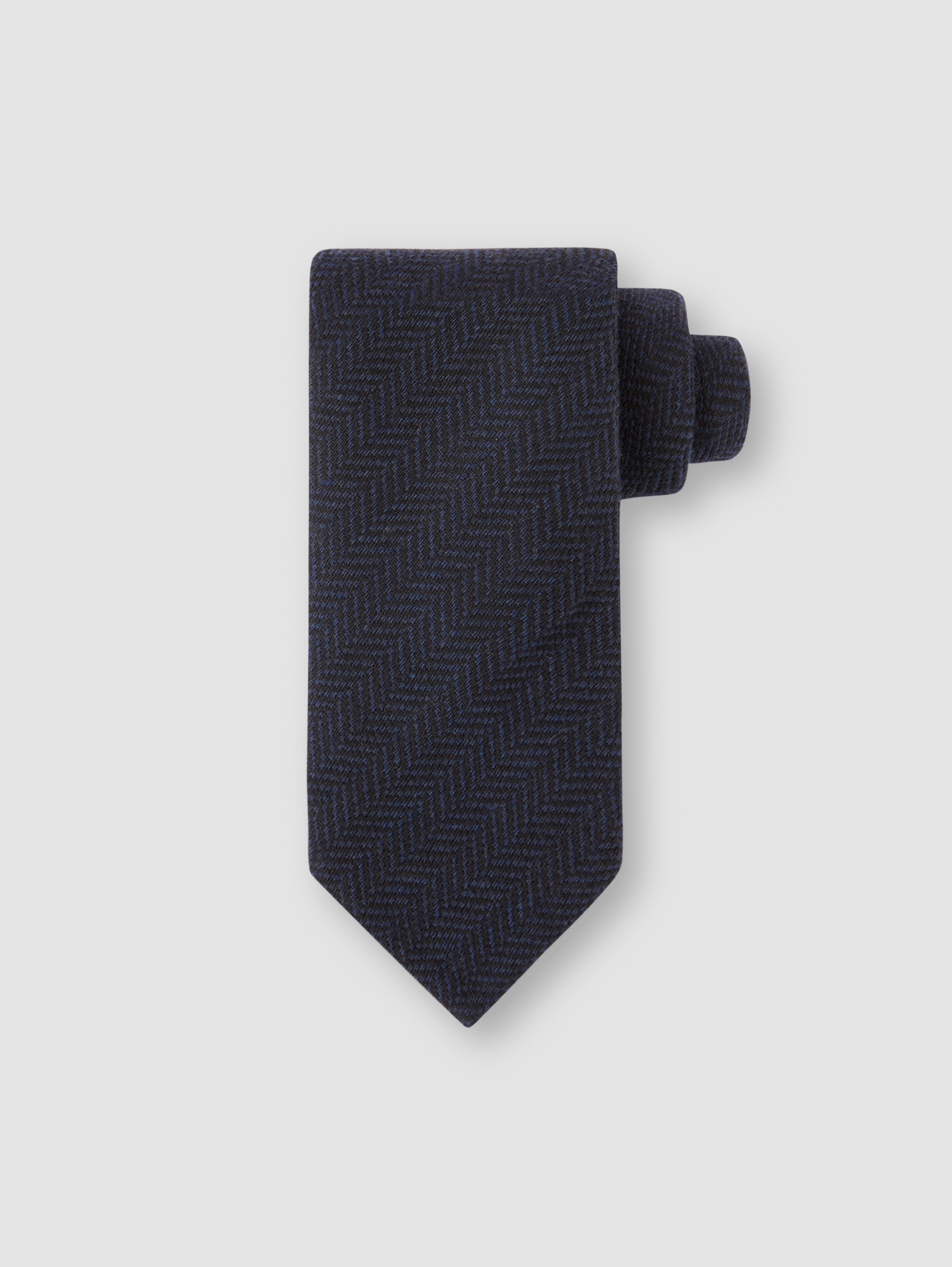 Wool Herringbone Tie Navy Product Image