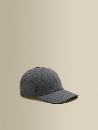 Wool Cashmere Baseball Cap Charcoal Product Image