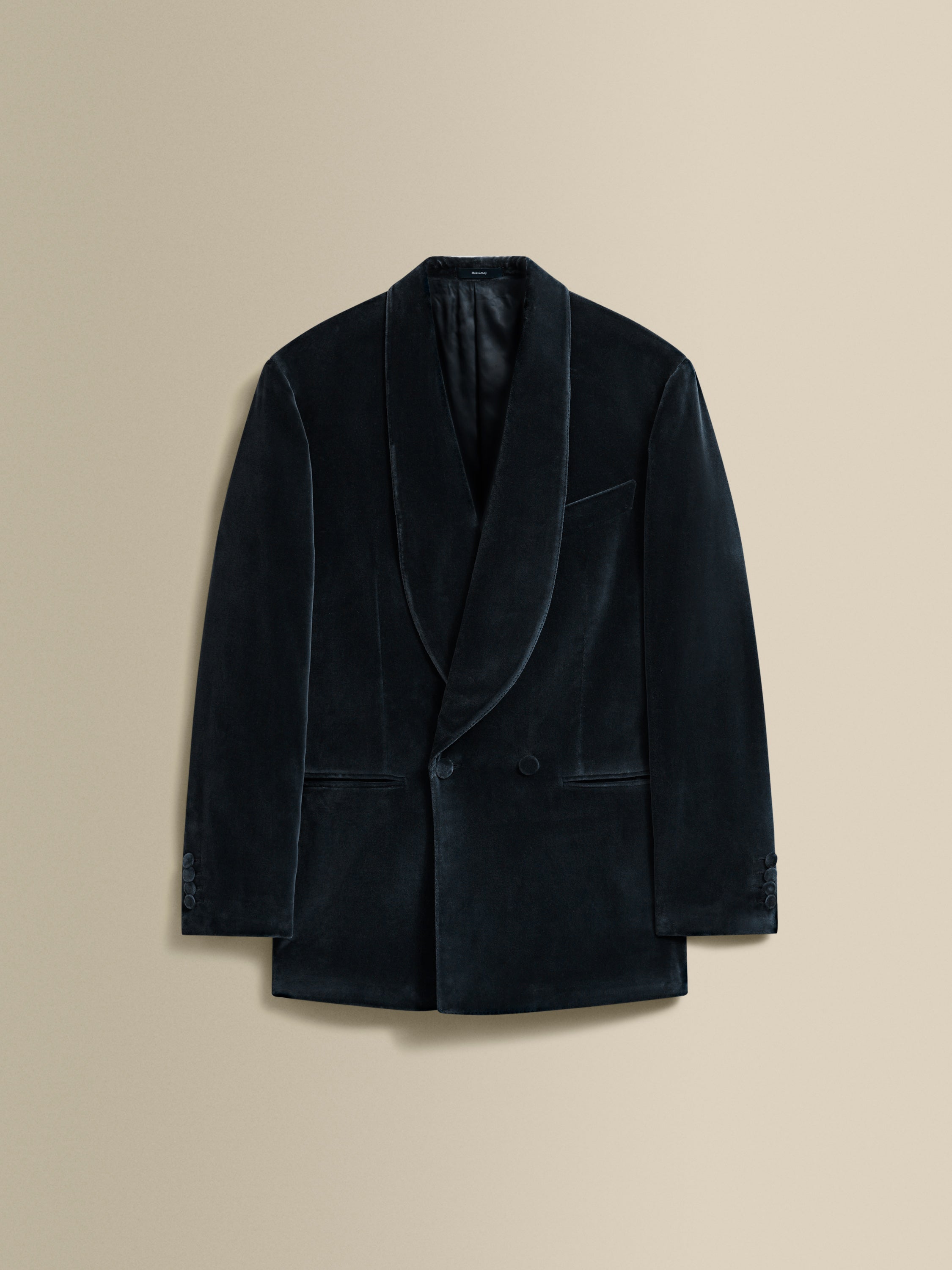 Velvet Double Breasted Shawl Lapel Dinner Jacket Product Image