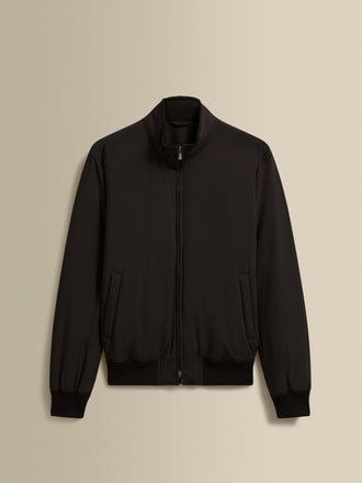 Japanese Nylon Bomber Jacket Darkest Brown Product Image