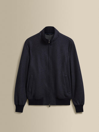 Cashmere Bomber Jacket Navy Product Image