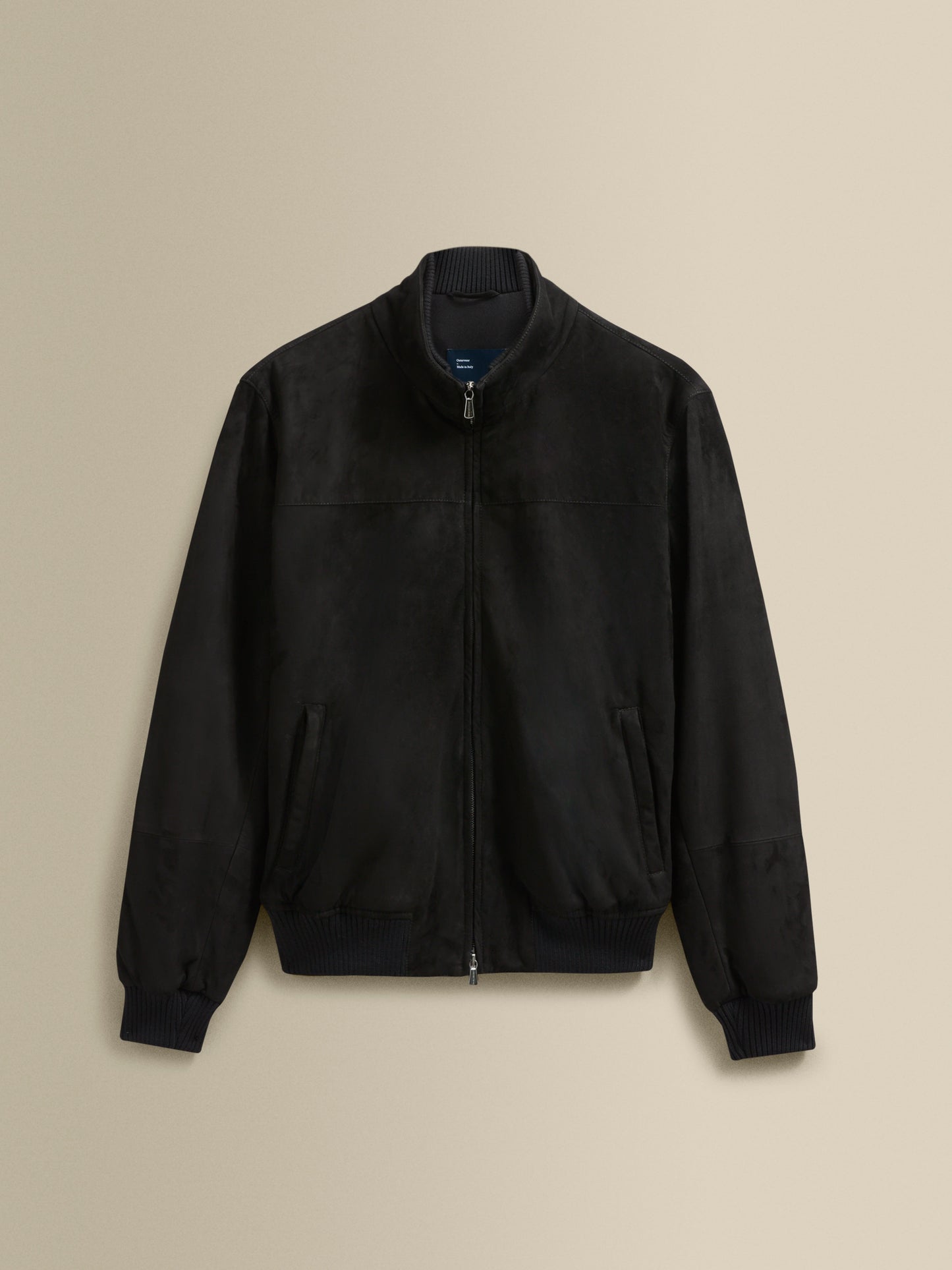 Suede Bomber Jacket Black Product Image