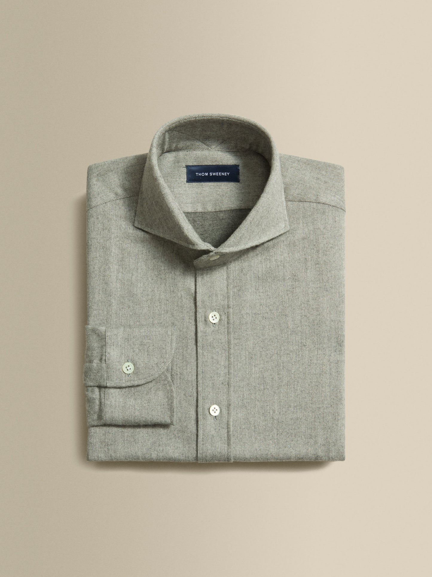 Flannel Cutaway Collar Shirt Mid Grey Product Image