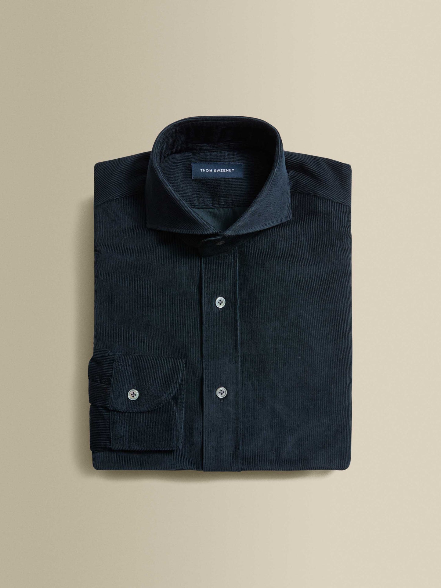 Corduroy Cutaway Collar Shirt Navy Product Image