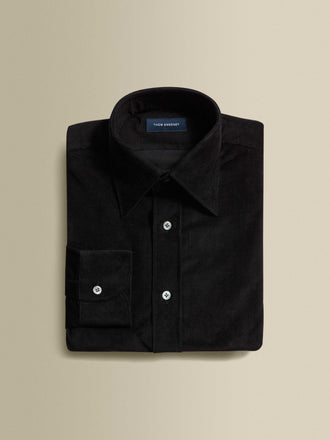 Corduroy Point Collar Shirt Black Product Image