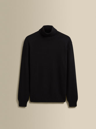 Cashmere Roll Neck Sweater Black Product Image