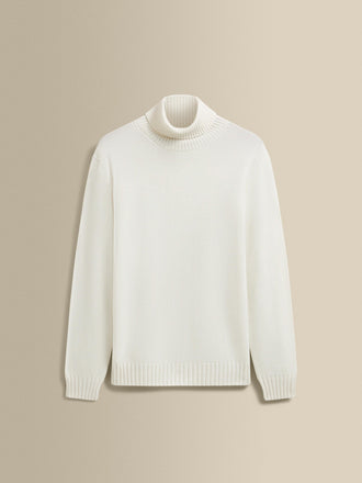 Cashmere Roll Neck Sweater Off White Product Image