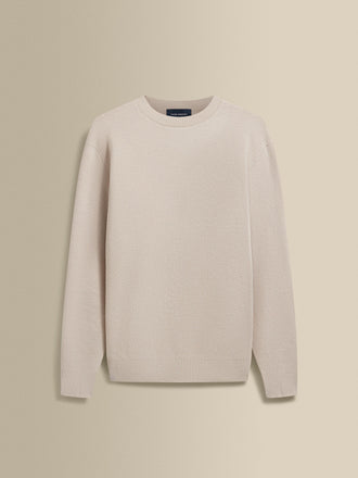 Wool Crew Neck Sweater Beige Product Image