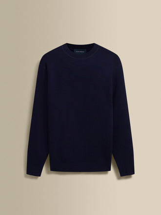 Wool Crew Neck Sweater Navy Product Image