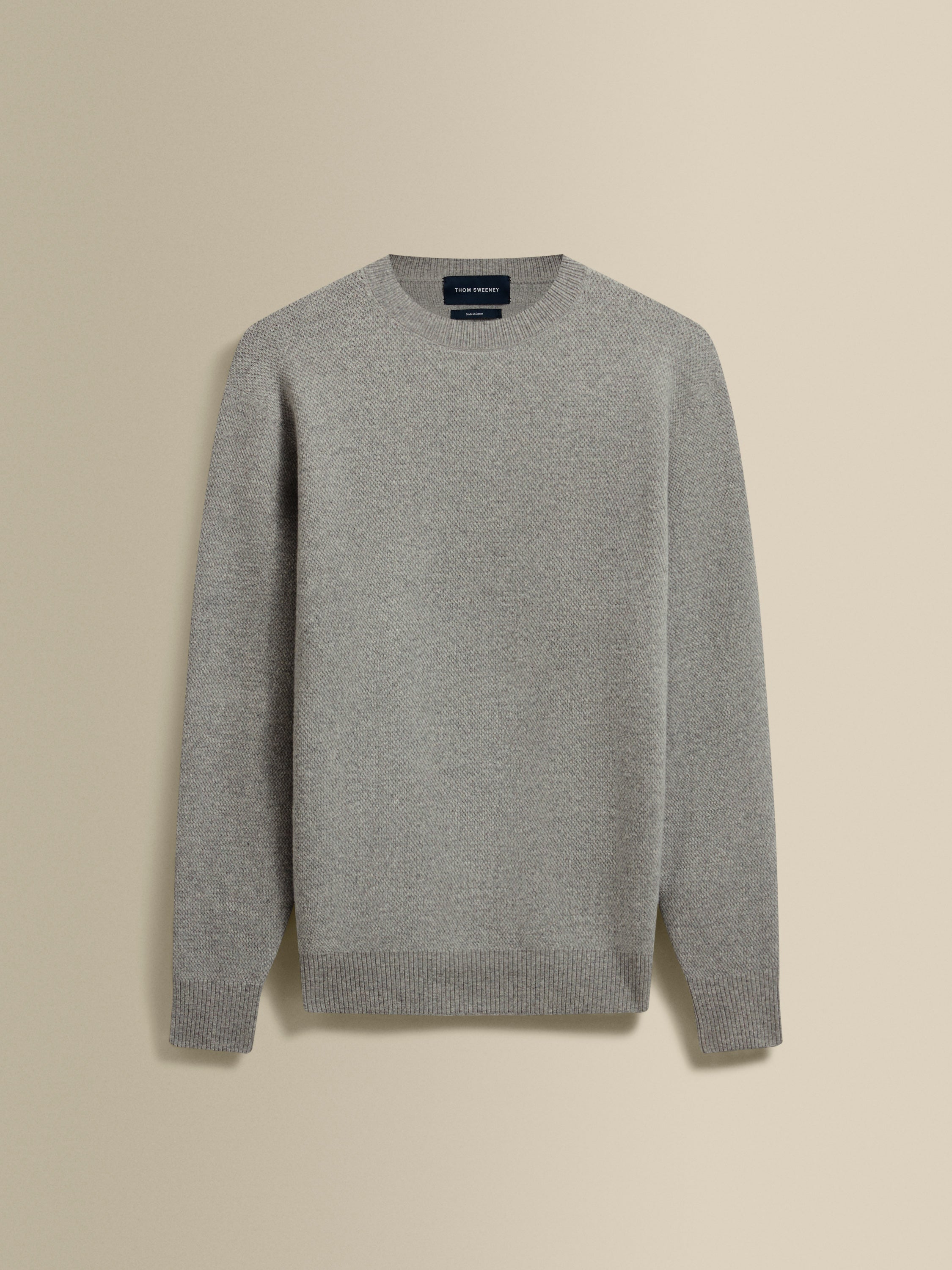 Wool Crew Neck Sweater Grey Product Image