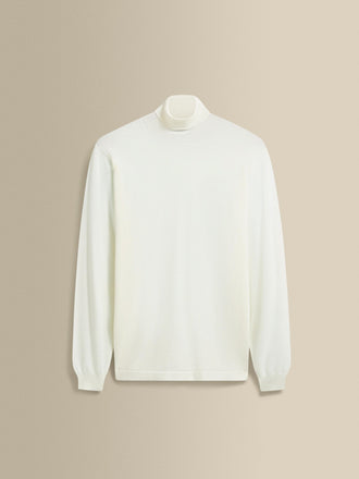 Merino Wool Extrafine Roll Neck Sweater Off White Product Image