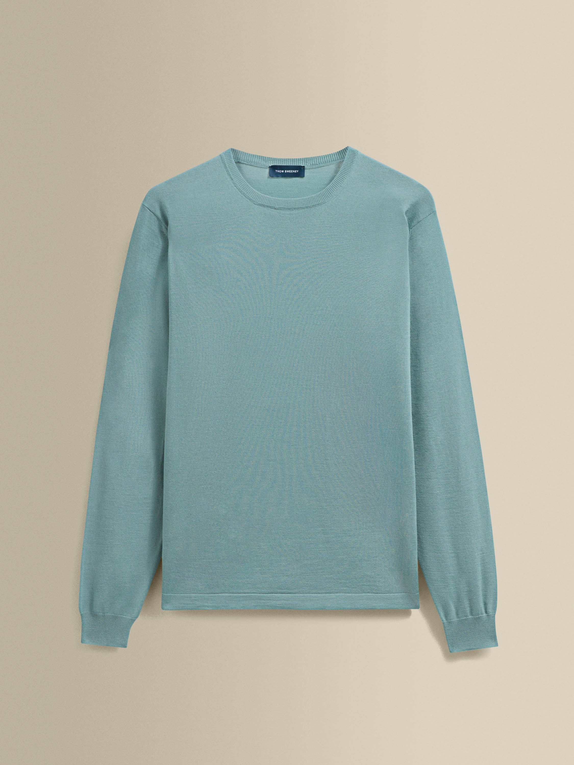 Merino Wool Extrafine Crew Neck Sweater Light Blue Product Image