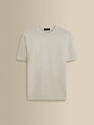 Knitted Merino Wool T-Shirt Off White Product Image