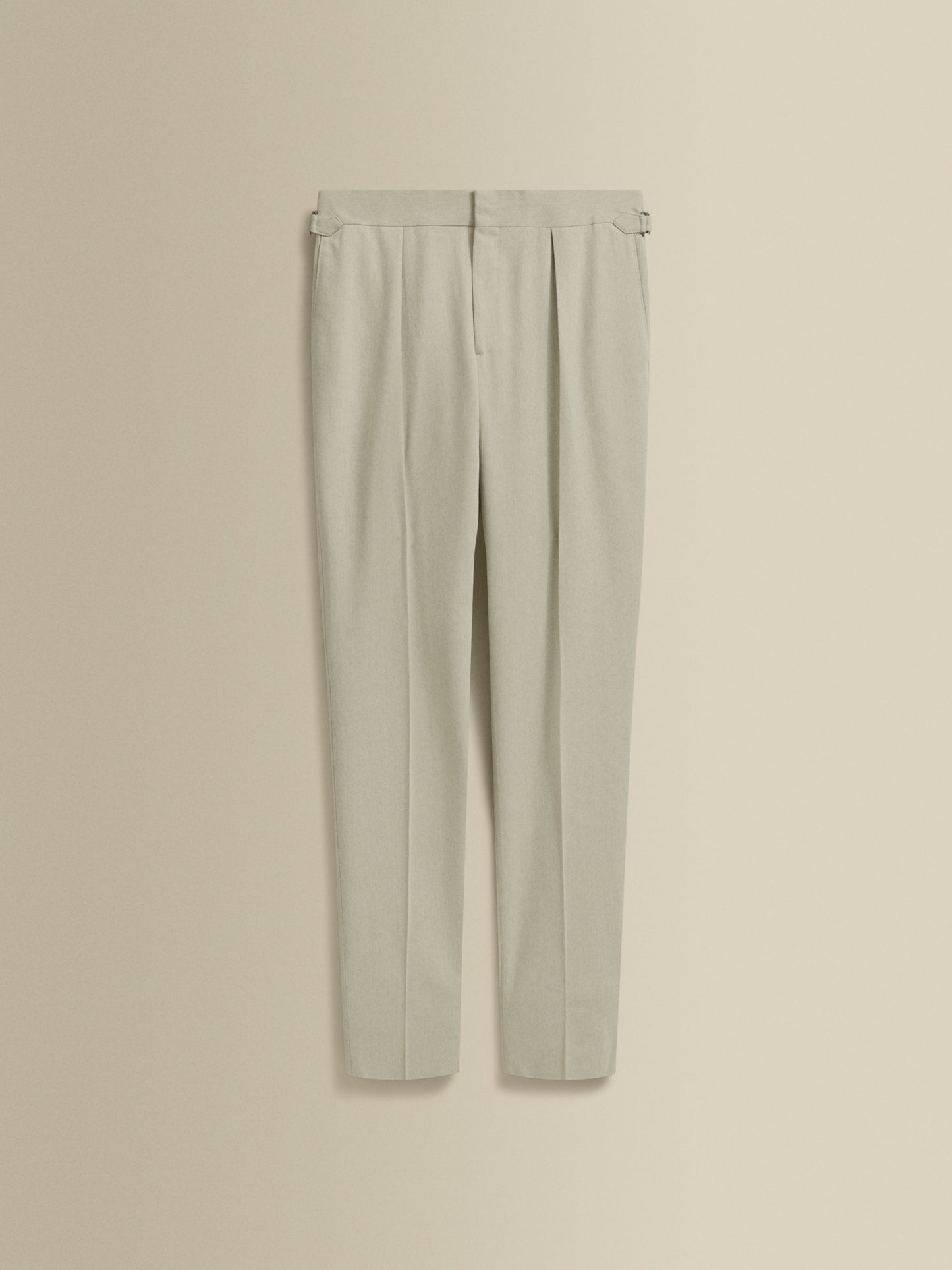 Wool Single Pleat Wide Leg Tailored Trousers Off White Product Image