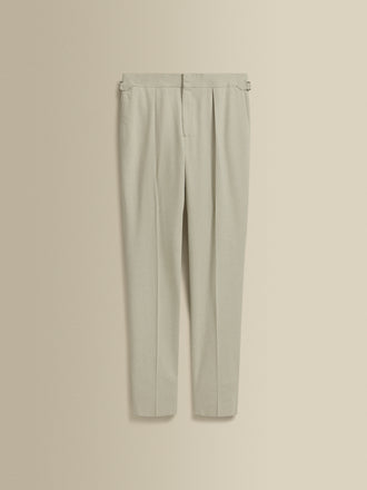 Wool Single Pleat Wide Leg Tailored Trousers Off White Product Image