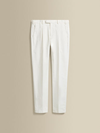 Cotton Single Pleat Chinos White Product Image