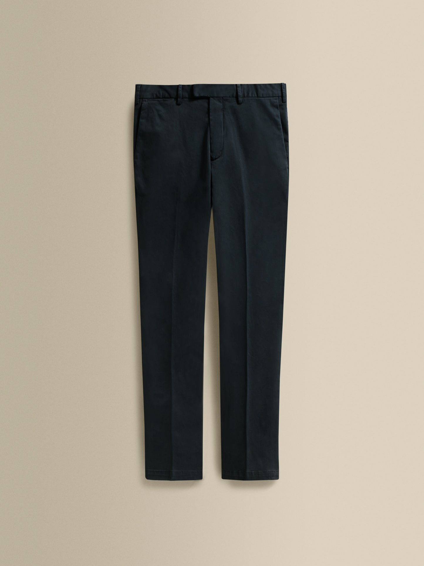 Cotton Easy Fit Flat Front Chinos Navy Product Image