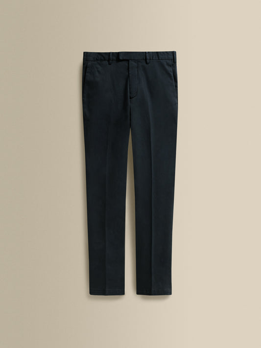 Cotton Easy Fit Flat Front Chinos Navy Product Image