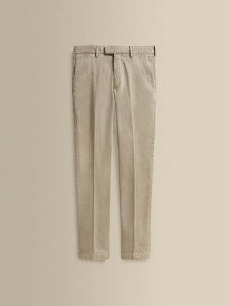 Cotton Easy Fit Flat Front Chinos Stone Product Image