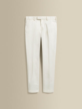 Cotton Easy Fit Flat Front Chinos White Product Image