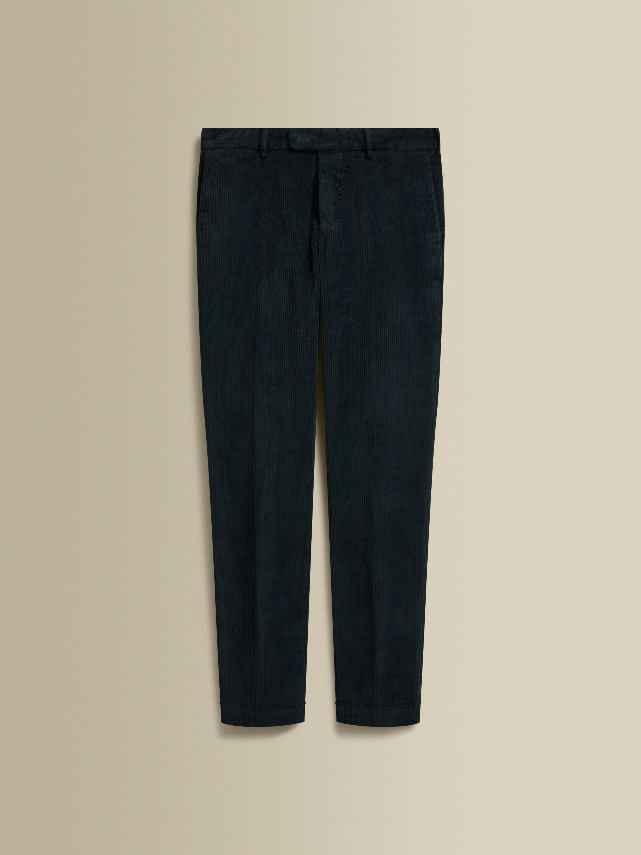 Corduroy Easy Fit Flat Front Chinos Navy Product Image