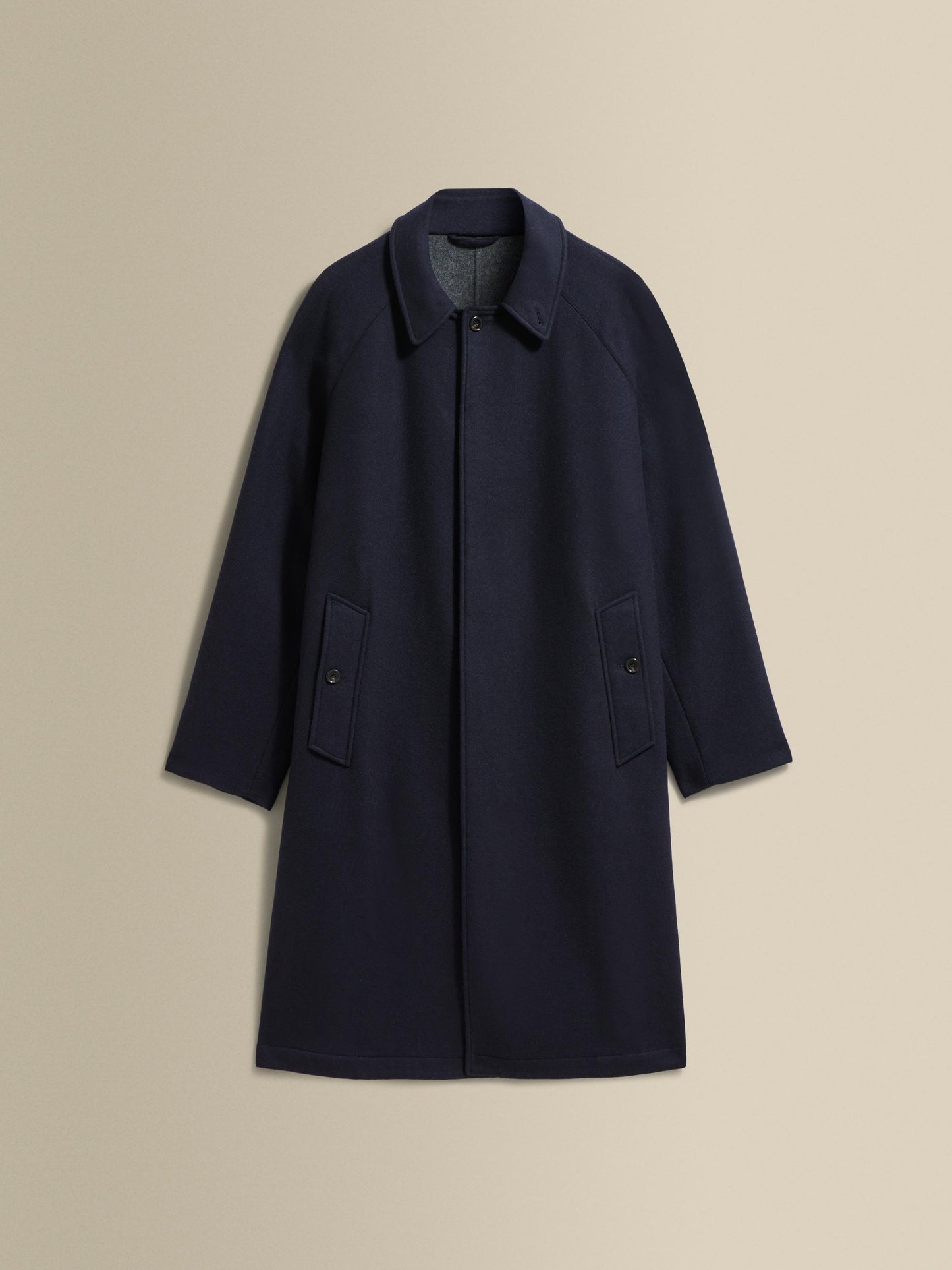 Wool Cashmere Unstructured Raglan Sleeve Overcoat Product Image