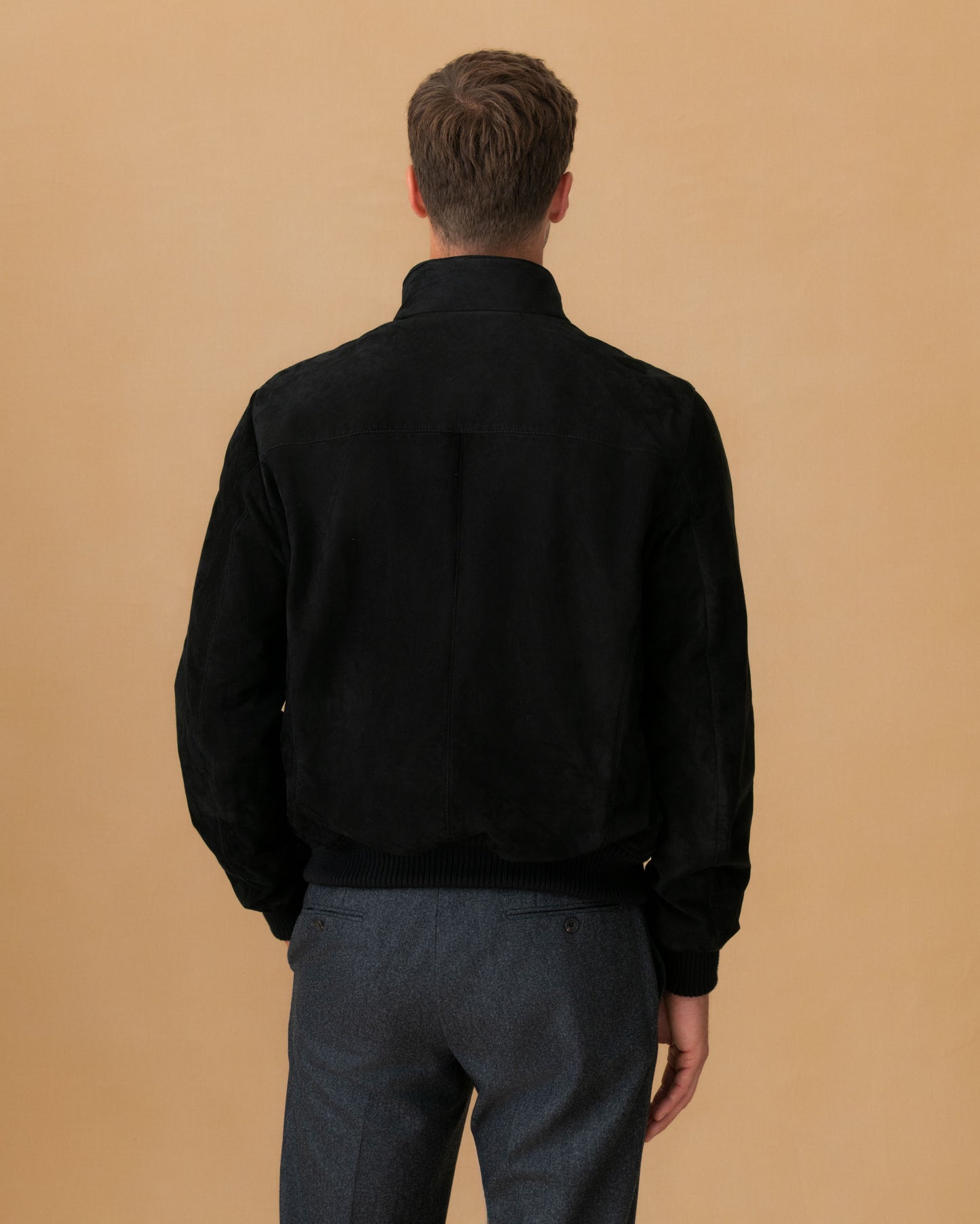 Suede Zip Through Bomber Jacket