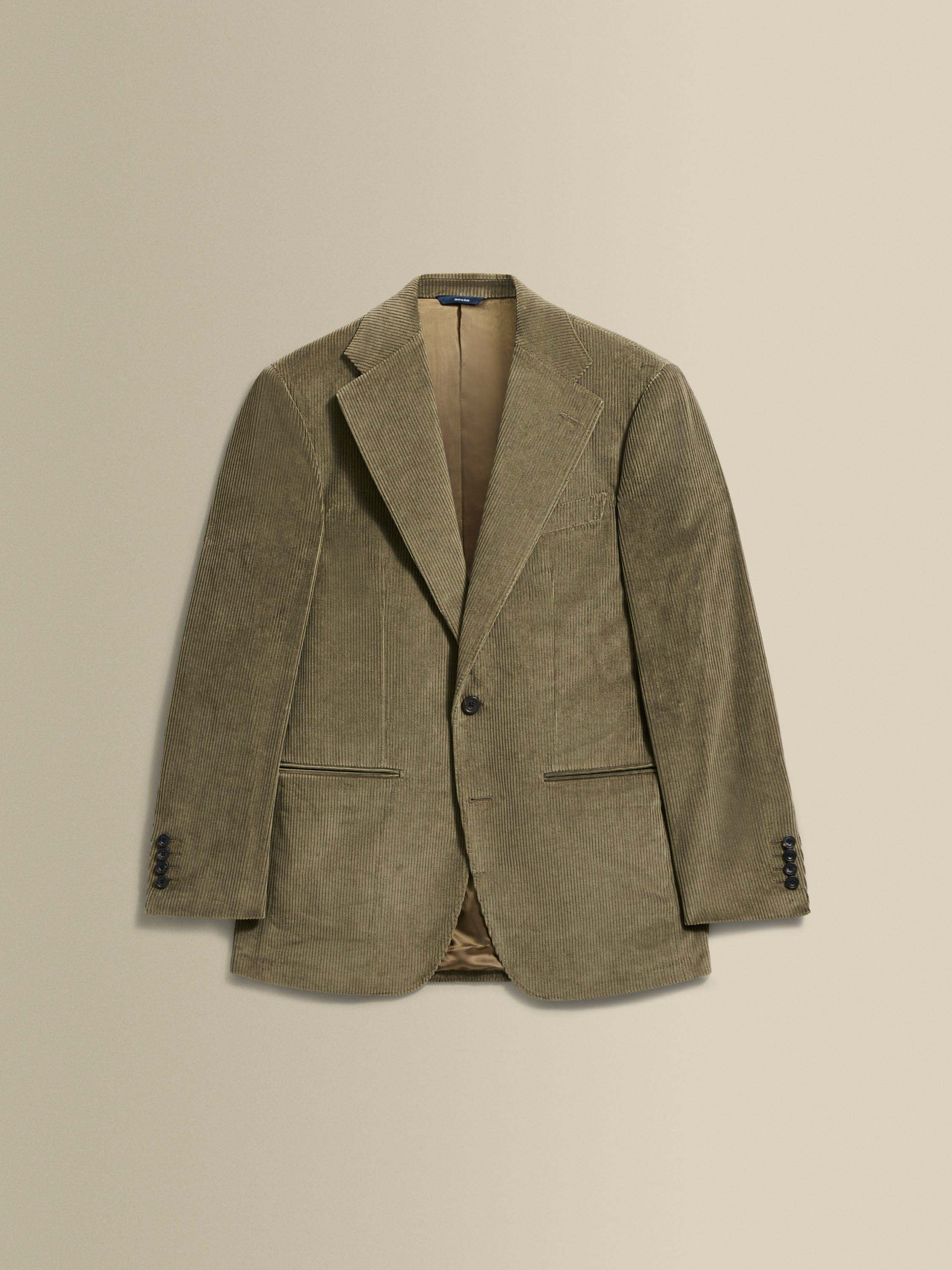 Corduroy Single Breasted Suit Brown Jacket Product Image