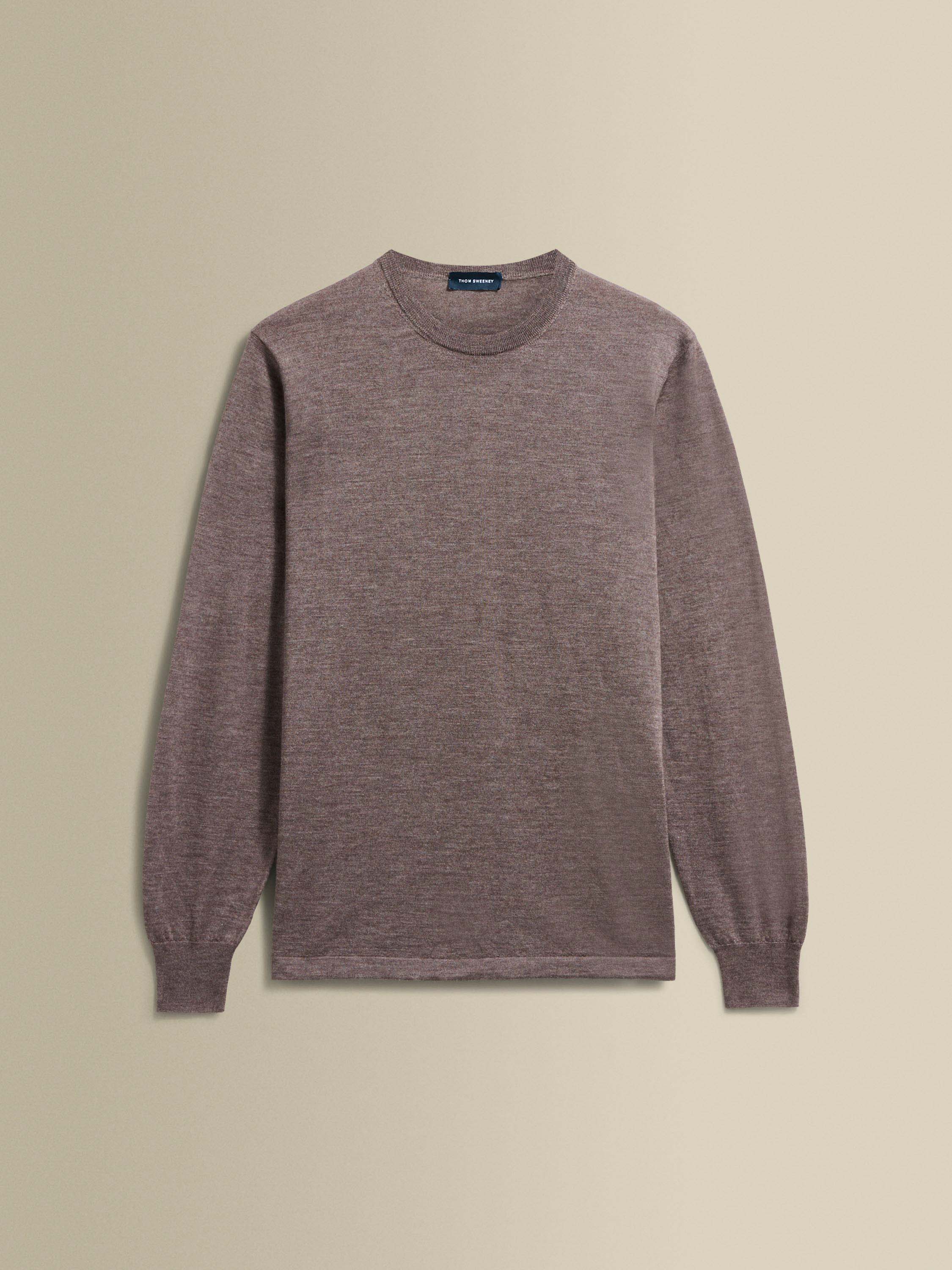 Cashmere Silk Extrafine Crew Neck Sweater Brown Product Image