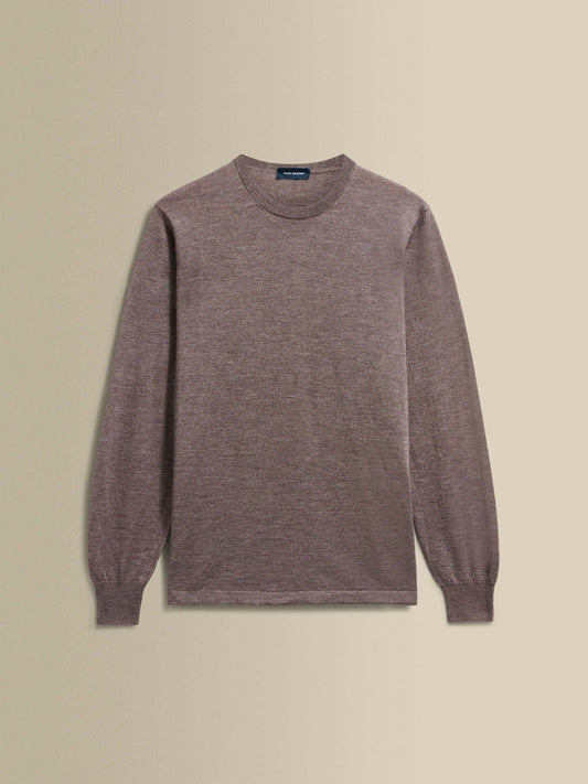 Cashmere Silk Extrafine Crew Neck Sweater Brown Product Image