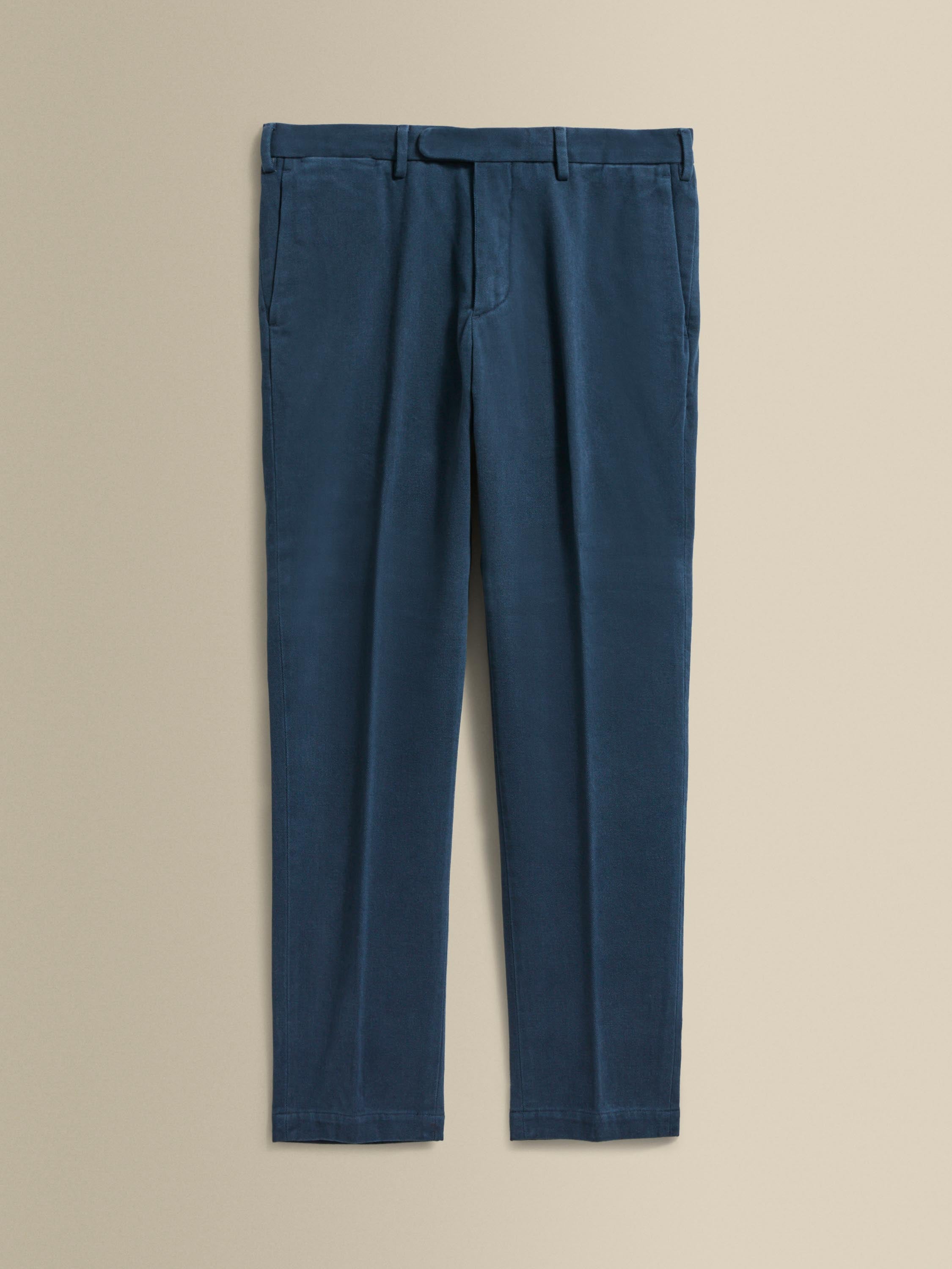 Cotton Twill Flat Front Chinos Navy Product Image