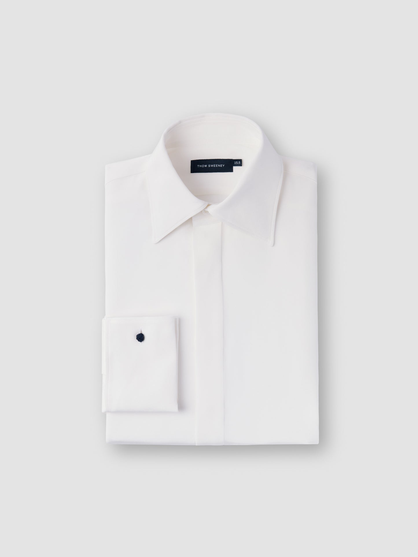 Silk Lecce Collar Fly Front Shirt White Folded Product Image