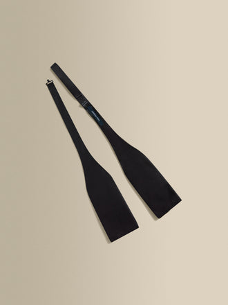 Silk Self Tie Bow Tie Black Product Image Loose