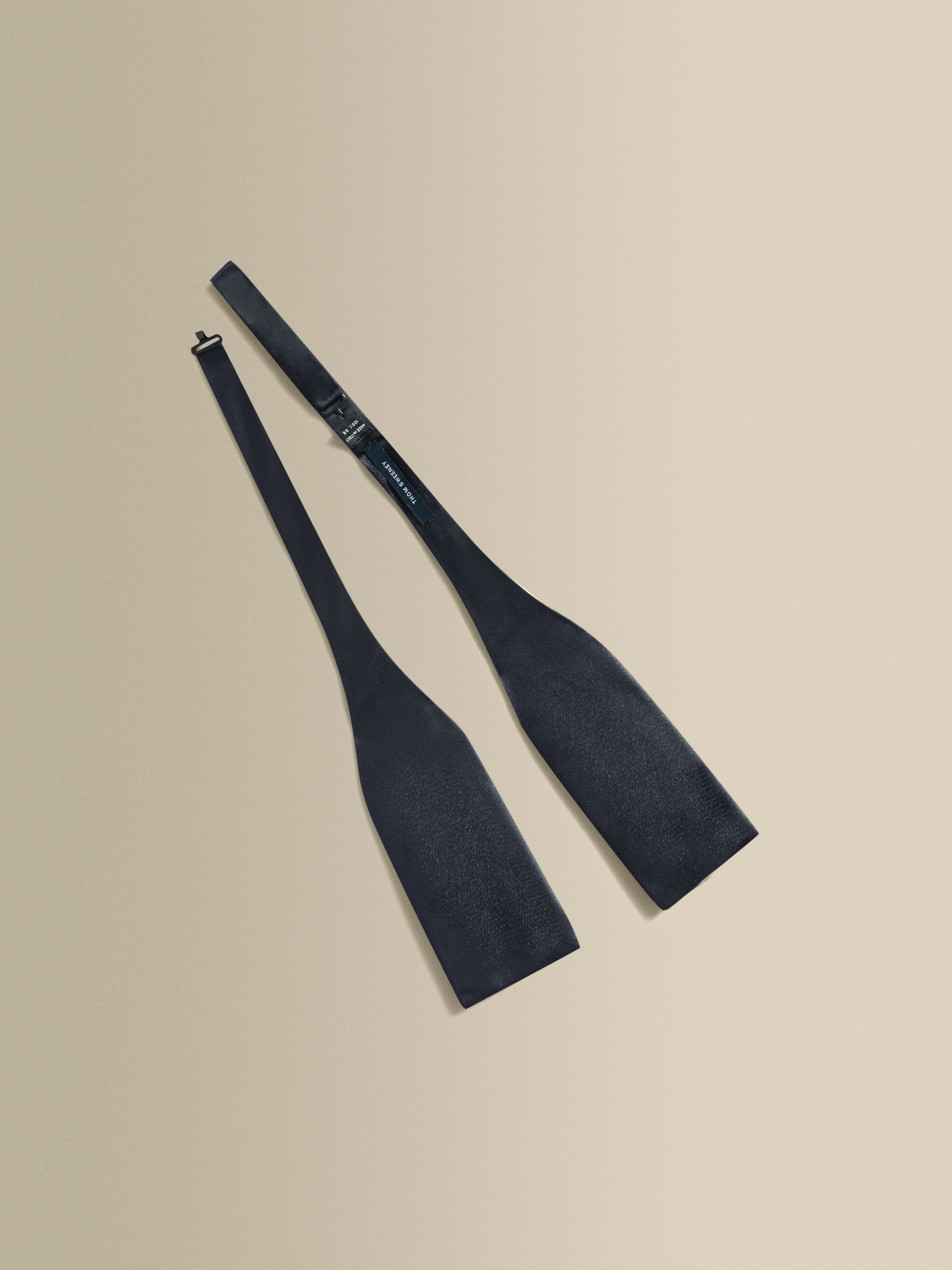 Silk Self Tie Bow Tie Midnight Navy Product Image Untied