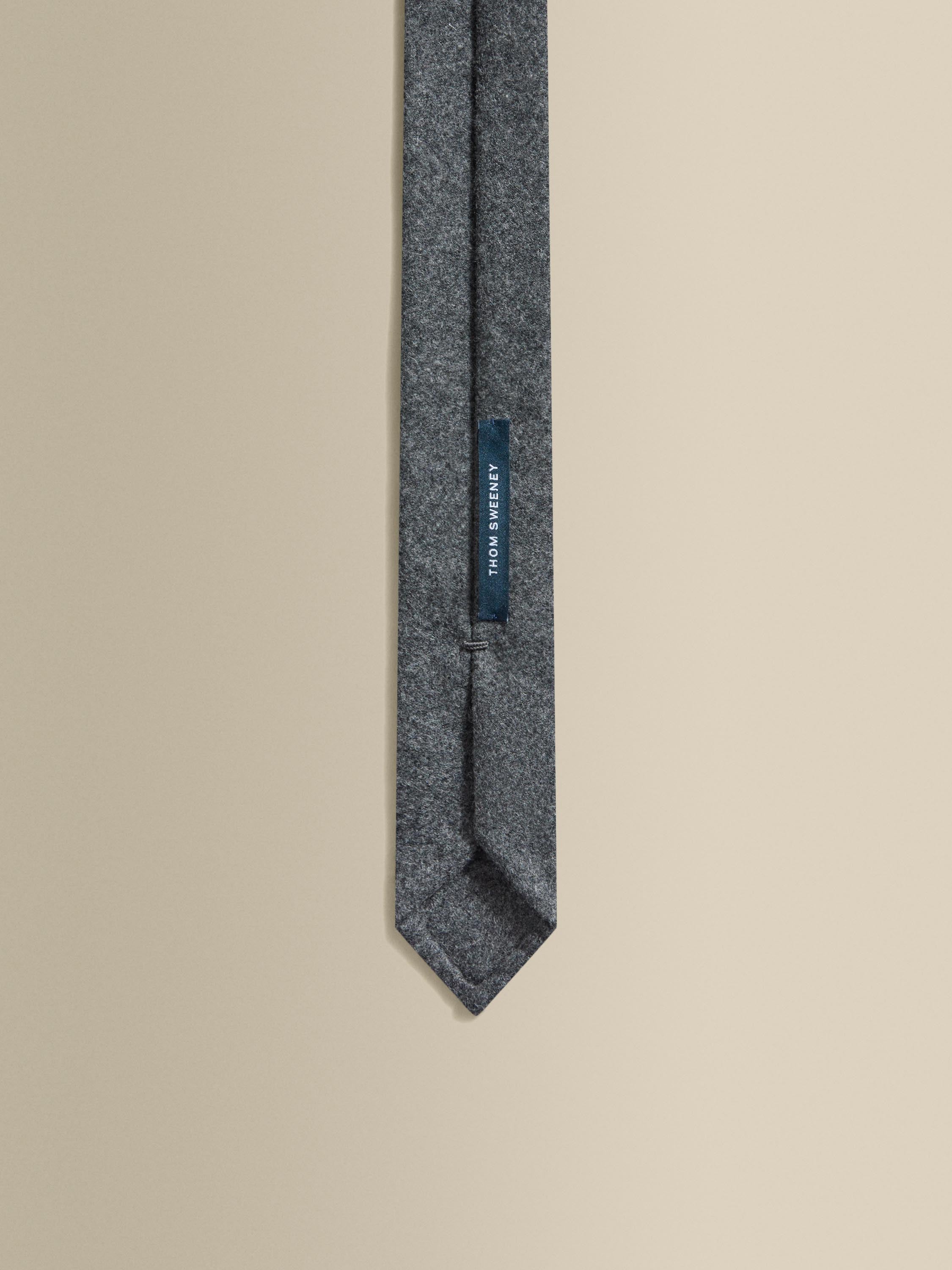 Cashmere Tie Charcoal Inside Label Product Image