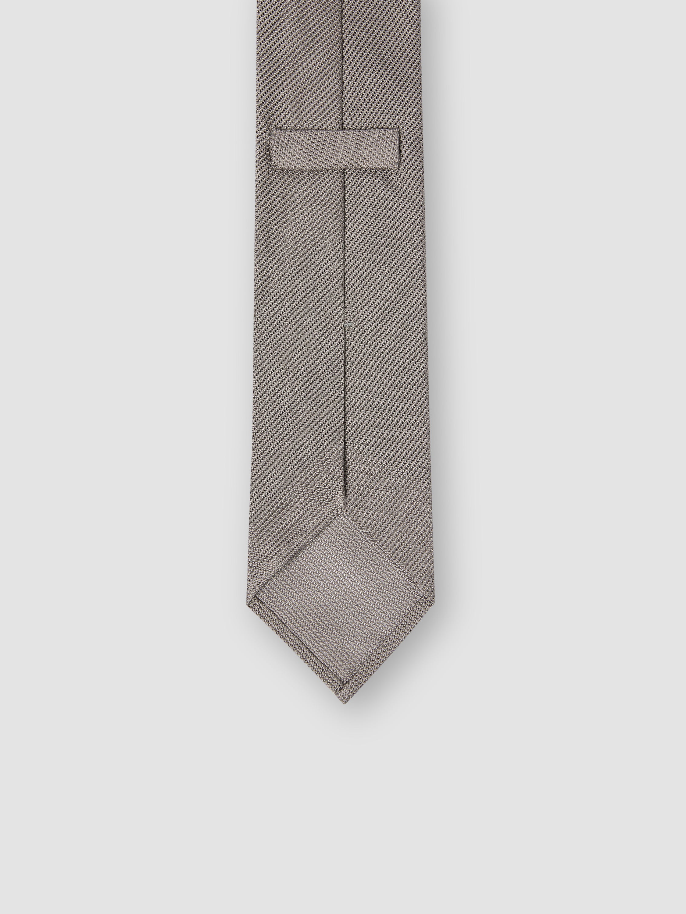 Silk Grenadine Tie Grey Detail Product Image