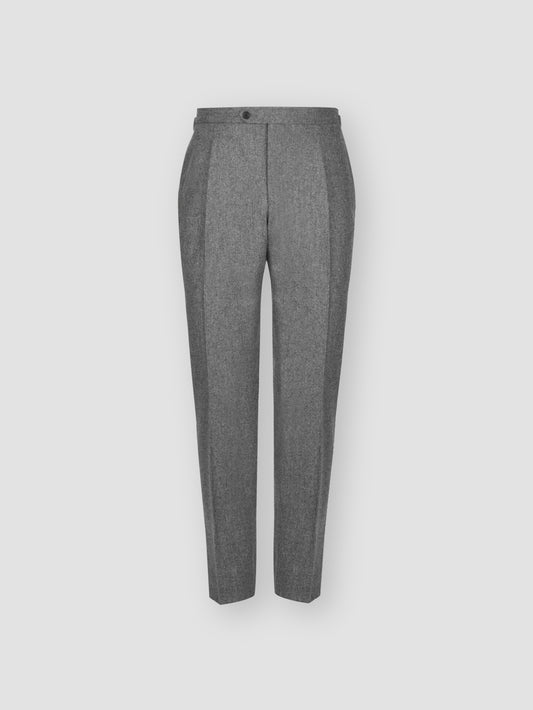 Flat Front Flannel Trousers Grey Product Front