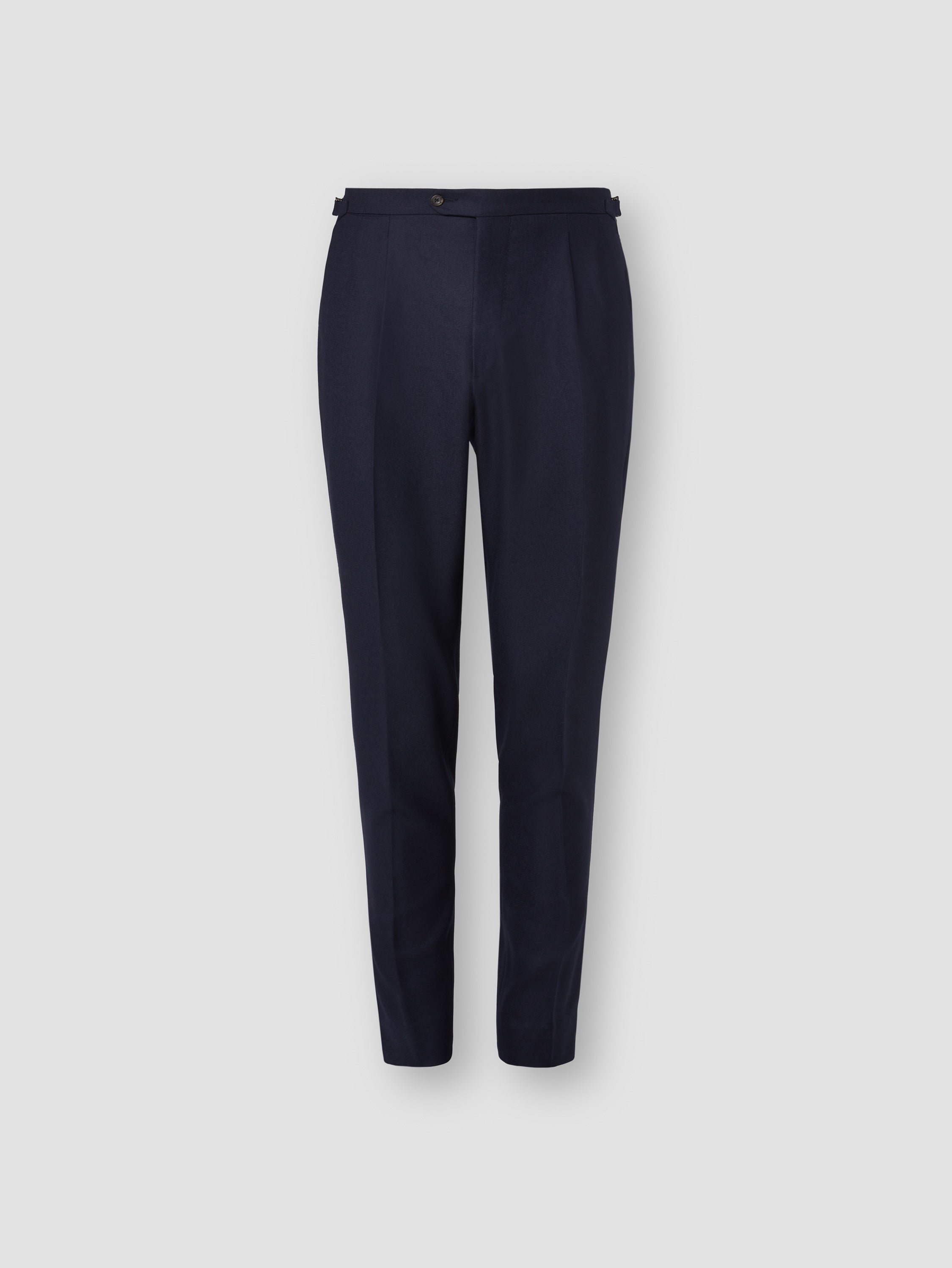 Single Pleat Wool Trousers Navy Product Front