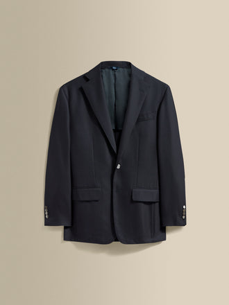 Wool Unstructured Single Breasted Jacket Navy Product Image